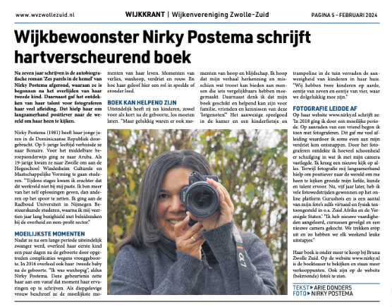 Wijkkrant Zwolle Zuid - interview Nirky Postema